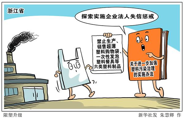 浙江禁止生产销售六类塑料制品 探索实施企业法人失信惩戒